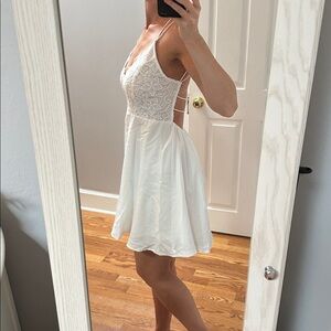 White Lace Dress strappy open back